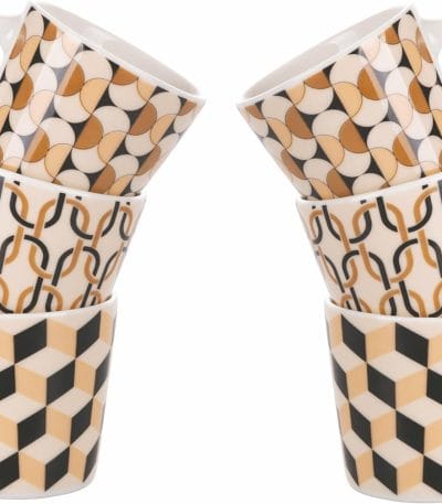 a stack of coffee cups