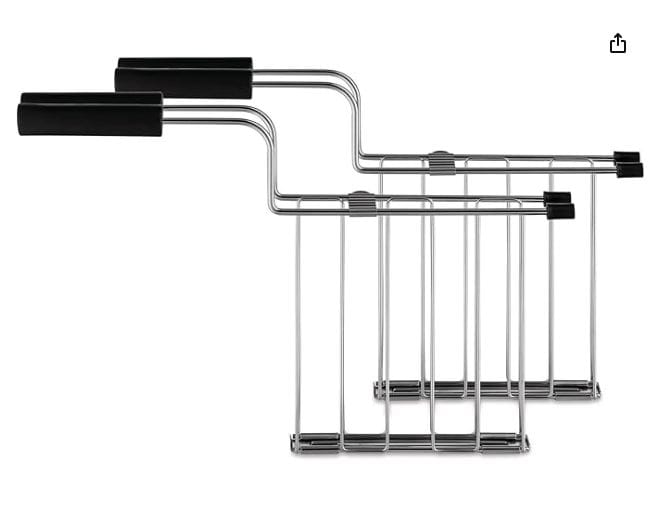 zzzzzz1 TORU Lot de Deux Pinces Grille-Pain, en Acier Inoxydable 18-10 et Résine Thermoplastique, Noir ALESSI – Image 1