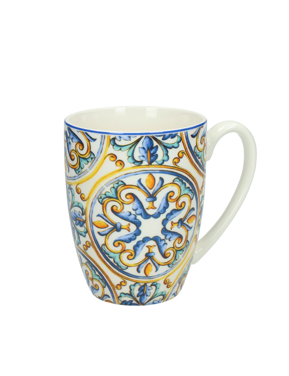 mug-rosone-medicea-new-bone-china Mug "MEDICEA ROSONE" En Porcelaine New Bone China, Avec Infuseur En Inox, BRANDANI – Image 1