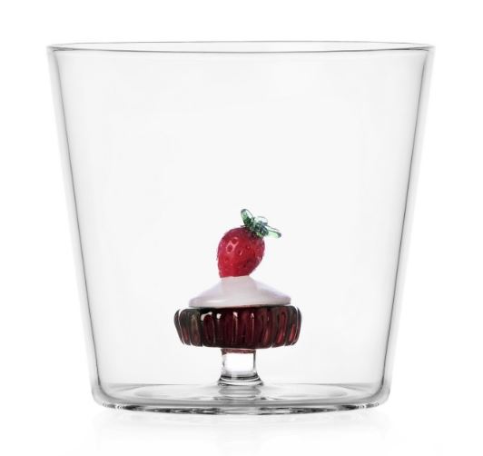 6 Verre à Eau Design Gâteau PATISSERIE Strawberry Cake "ICHENDORF" – Image 1